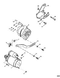 MERCRUISER 350 MAGNUM ALPHA (EFI-TBI) STARTER MOTOR AND ALTERNATOR