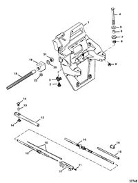 MERCRUISER ALPHA ONE (GEN. II) STERNDRIVE AND TRANSOM ASSEMBLY TRANSOM PLATE AND SHIFT CABLE