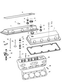 MERCRUISER 500 CARB (502CID) 8.2L ENGINE (GEN VI) CYLINDER HEAD/ROCKER COVER (SERIAL # 0K000001 THRU 0L001772