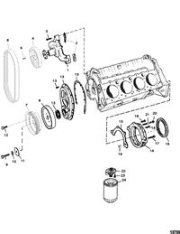 MERCRUISER 350/6.2L MAG MPI (MIE) (GEN+) Water Pump and Front Cover