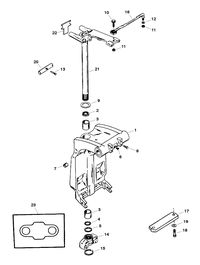 FORCE FORCE 90 H.P. (1998) SWIVEL BRACKET AND STEERING ARM