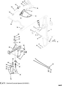 MERCURY/MARINER 150/175/200 EFI (2.5L) THROTTLE LEVER AND SHIFT SHAFT