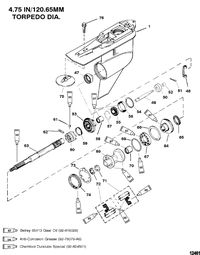 MERCURY/MARINER 200/225 (3.0L DFI) Gear Housing, Propeller Shaft - Standard Rotation