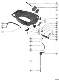 MERCURY MERC 1150 BOTTOM COWL AND SHIFT LINKAGE