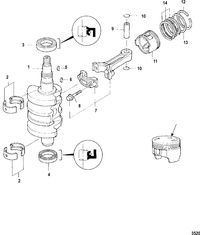 MERCURY 15HP SEAPRO 4-STROKE INTERNATIONAL Crankshaft, Pistons and Connecting Rods