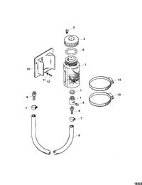 MERCRUISER ALPHA-ONE SS, II SSM, III, III SSM, IIIA SSM, IV SSM, V SSM RESERVIOR BOTTLE-STANDOFF BOX
