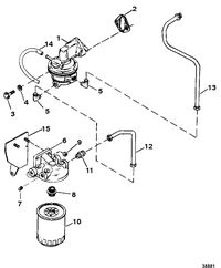 MERCRUISER 7.4L (MIE) HURTH/BORG WARNER (GEN V) FUEL PUMP AND FUEL FILTER