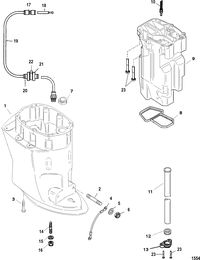 RACE OUTBOARD 300X EFI (3.0L) Driveshaft Housing and Exhaust Tube
