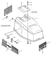 FORCE FORCE 1991 50 H.P. "B" MODELS ENGINE COVER (BAYLINER MODELS)