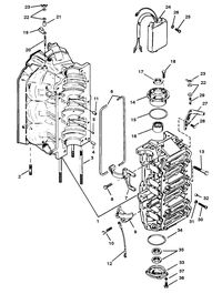 RACE OUTBOARD 225 (EFI) PRO-MAX/SUPER MAGNUM CYLINDER BLOCK AND END CAPS