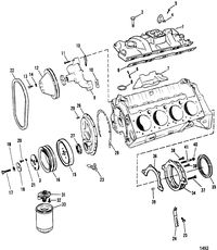 MERCRUISER 5.7L COMPETITION SKI ENGINE Intake Manifold & Front Cover(Design I) Stamped