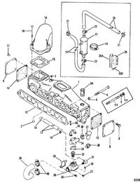 MERCRUISER 3.0L/LX ALPHA ONE Exhaust Manifold and Water System(With End Caps) 3.0LX