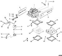 MERCRUISER 7.4L (MIE) HURTH/BORG WARNER (GEN V) CARBURETOR AND LINKAGE(BORG WARNER)