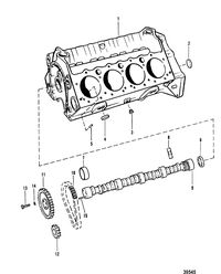 MERCRUISER 898/200/228/230/260 HP R/MR/ALPHA ONE CYLINDER BLOCK AND CAMSHAFT