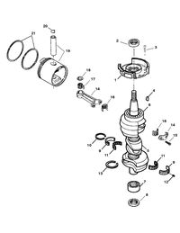 FORCE FORCE 90 H.P. (1998) CRANKSHAFT AND PISTON