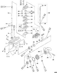 MERCURY/MARINER 2/2.5/3.3HP 2-STROKE Gear Housing Assembly(3.3 HP)