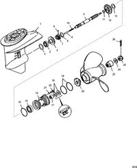 MARINER 25HP KEROSENE GEAR HOUSING(PROP SHAFT)
