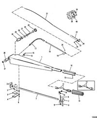 MERCURY/MARINER 75/90 HP (3 CYLINDER) Steering Handle Components(With Steering Arm)