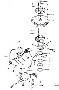 MERCURY MERC 40 FLYWHEEL, IGNITION COIL AND SWITCH BOX