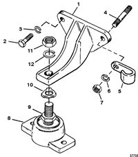 MERCRUISER 200/5.0L/LX 260/5.7L 350 MAG ALPHA/BRAVO ENGINE MOUNTING(CAST BRACKET)