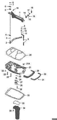 MERCURY MERCURY 70 SHIFT LINKAGE AND EXHAUST PLATE