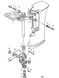 MERCURY/MARINER 15/18 HP (2 CYLINDER) INTERNATIONAL Swivel Bracket