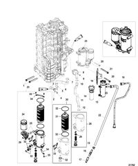 MERCURY/MARINER 200/225/250/275 4-STROKE VERADO Starboard Cylinder Block/Oil Cooler