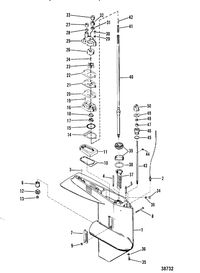 MERCURY 35 HP GEAR HOUSING(DRIVESHAFT)