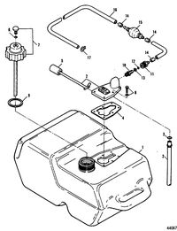 FORCE 90 HP FORCE Fuel Tank and Line