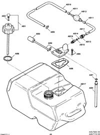 FORCE FORCE 1991 50 H.P. "B" MODELS FUEL TANK AND LINE