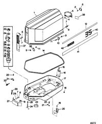 FORCE 35 HP A-MODEL (1988) FORCE Engine Cover and Support Plate