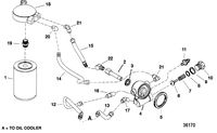MERCRUISER D3.6L BRAVO DIESEL OIL FILTER AND OIL HOSES