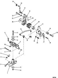 MERCURY 35 HP THROTTLE AND SPARK ADVANCE LINKAGE