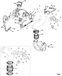 MERCRUISER D4.2L/200-LD TURBO CHARGER/EXHAUST ELBOW
