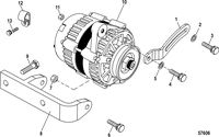 MERCRUISER 3.0L ALPHA ONE Alternator and Brackets