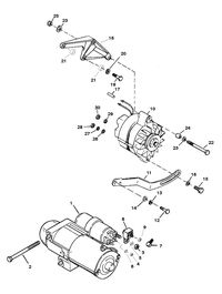 MERCRUISER MIE 454 MAG MPI SKI (GEN VI) STARTER MOTOR AND ALTERNATOR