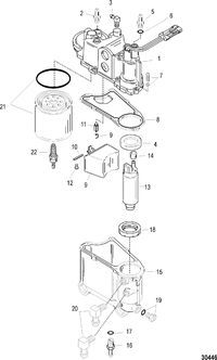 MERCURY/MARINER 135/150/175 DFI (2.5L) VAPOR SEPARATOR COMPONENTS