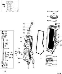 MERCURY/MARINER 135/150/175/200 4-STROKE Charge Cooler/Intake Manifold(Gen II) End Cap Serviced