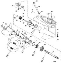 MERCURY/MARINER 40/50 H.P. JET 30 (3 CYL.) GEAR HOUSING(PROPELLER SHAFT)(1.83:1 GEAR RATIO)