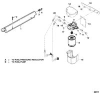 MERCRUISER 454/502 MPI MAG BRAVO (GEN VI) Fuel Filter and Rail