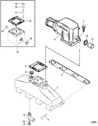 MERCRUISER 7.4L BRAVO I, II, III, ENGINE EXHAUST MANIFOLD AND EXHAUST ELBOW(454 MAGNUM)