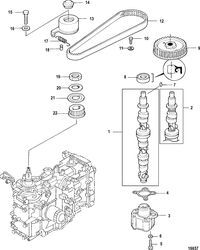 MERCURY/MARINER 25/30/JET 25 EFI/3 CYLINDER  4-STROKE Camshaft/Oil Pump