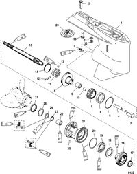 MERCURY/MARINER 150 PRO XS (2.5L) Gear Housing, Propeller Shaft