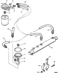 MERCRUISER 7.4L 454 MAG BRAVO GEN V OIL FILTER AND ADAPTOR(7.4L BRAVO/454 MAG.) 0F114760 & UP