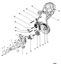 MERCRUISER 4.2L TDI SEA WATER PUMP AND ALTERNATOR DRIVE