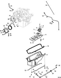 MERCRUISER 4.3L MPI ALPHA/BRAVO Oil Pan, Oil Pump and Rear Oil Seal