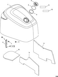 MERCURY/MARINER 75/90/115 DFI  1.5L (3 CYLINDER) Top Cowl
