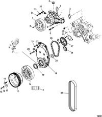 MERCRUISER 4.3L CARB ALPHA/BRAVO Front Cover and Circulating Pump