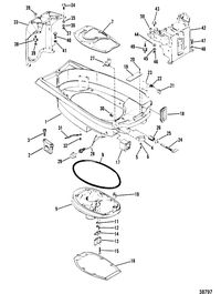 MERCURY 35 HP BOTTOM COWL AND EXHAUST PLATE