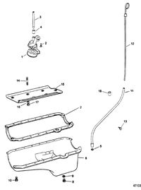 MERCRUISER 7.4 LX (EFI-MP) BRAVO OIL PAN AND OIL PUMP